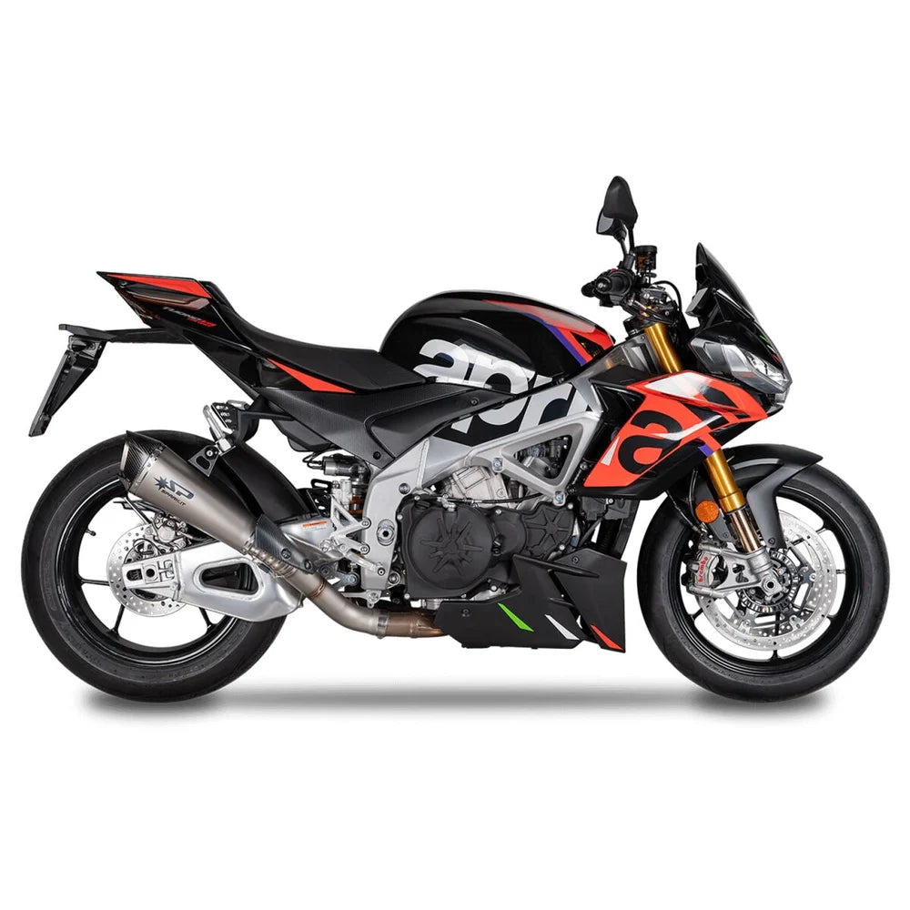 Aprilia RSV4 / Tuono V4 (17-26) Konix Evo slip-on, titanium – Spark – detalje af materialer, svejsninger og udførelse, billede 5