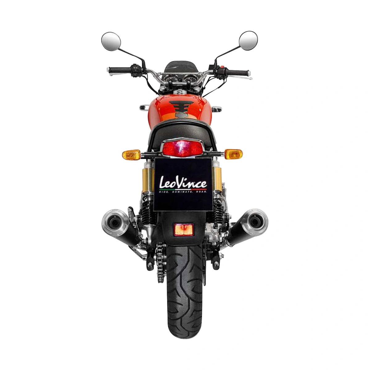 Royal Enfield INTERCEPTOR 650 (19-26) m.fl. LeoVince Classic Racer slip-on – rustfri – ekstra produktvisning af lyddæmper, finish og detaljer 4