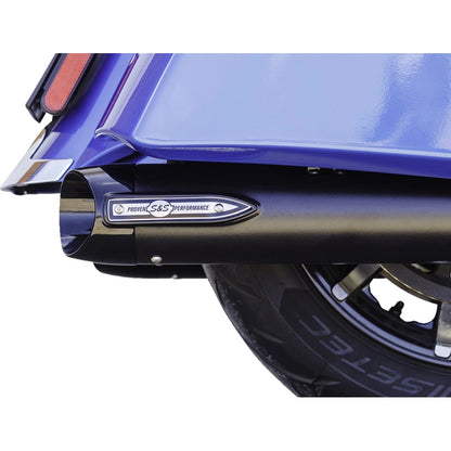 Indian Elite (14-26) 4" Broadhead Slip-On Mufflers, sort, Slash-Cut end cap – S&S Cycle – alternativ vinkel 11