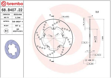 Ekstra produktbillede af Derbi BOULEVARD 50 10-17 bremseskive – Brembo Oro fast