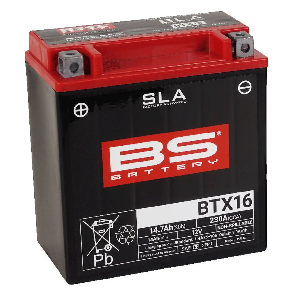 BS Battery BTX16 12V 14Ah 230A AGM MC batteri