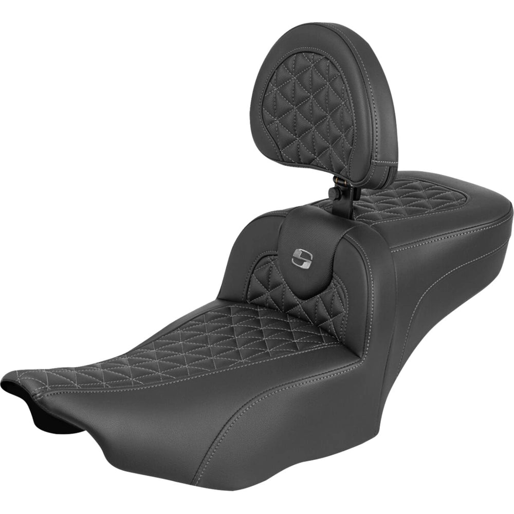 Harley-Davidson Touring (23-26) Roadsofa 2-up sæde Gripper grå syning Extended Reach (823-07-211B2) – Saddlemen