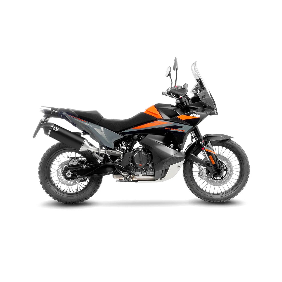 KTM 790 Adventure (19-26) m.fl. LeoVince LV-14 slip-on – rustfri – godkendt – sort – ekstra produktvisning af lyddæmper, finish og detaljer 3