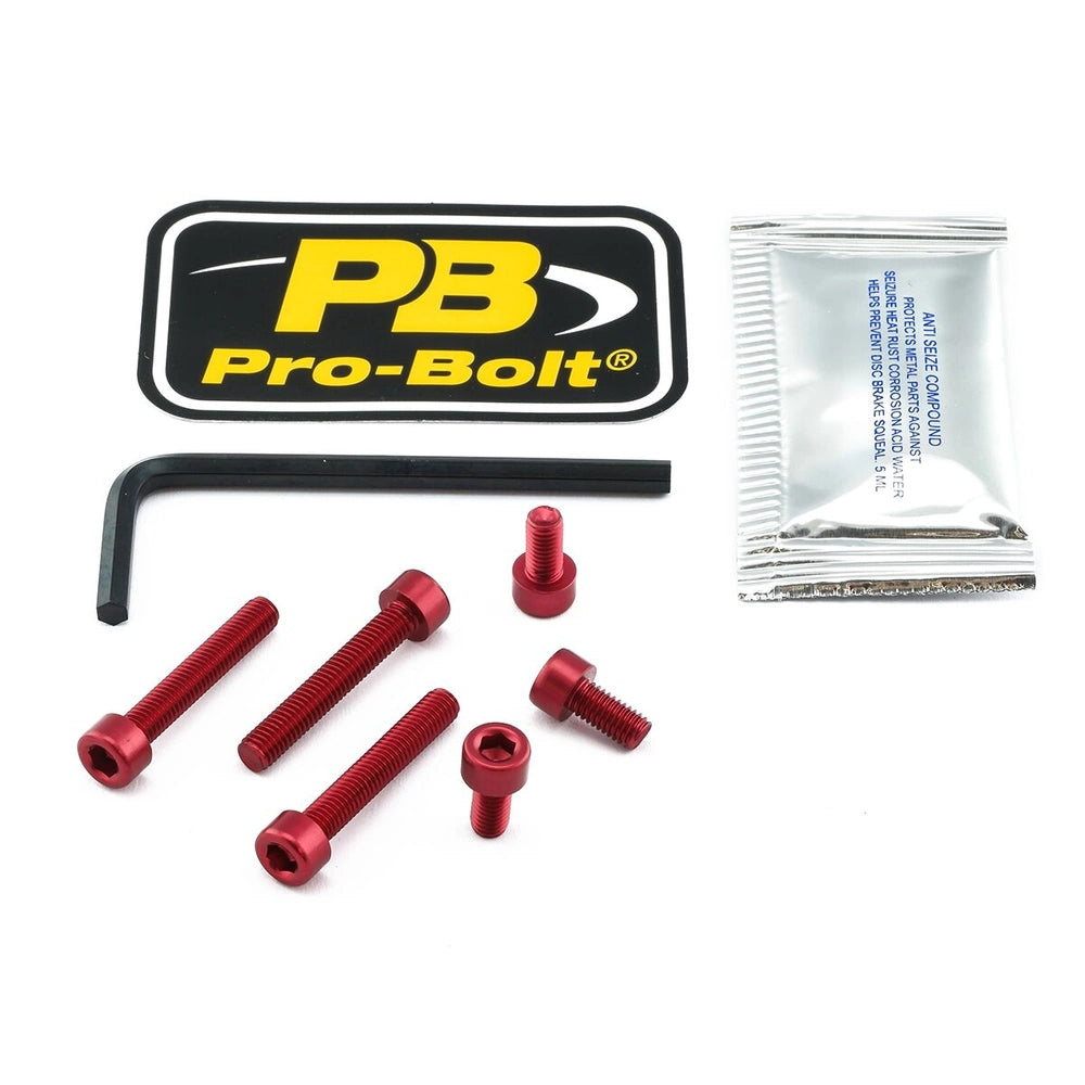 Tankdækselboltsæt, 6 stk. – 7075-T6 aluminium, rød, TTR123 – Pro-Bolt