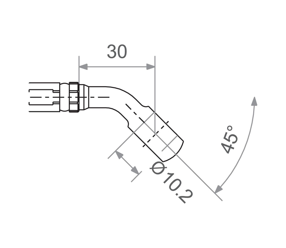 Bremseslangefitting – M10 – 45° vinkel – aluminium – sort – TRW MV10C45S