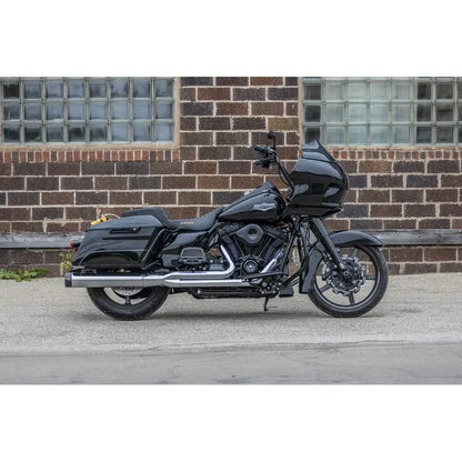 Harley-Davidson Touring (95-09) 2-into-1 Sidewinder Exhaust System, krom, Straight-Cut end cap – S&S Cycle – alternativ vinkel 3