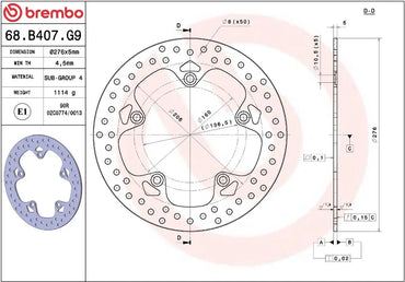 Ekstra produktbillede af BMW R1300 GS 23 bremseskive – Brembo Oro fast