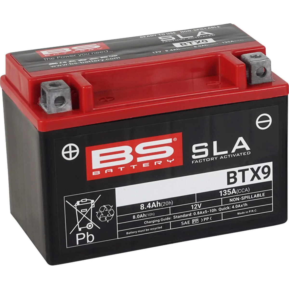 BS Battery BTX9 12V 8Ah 135A AGM MC batteri