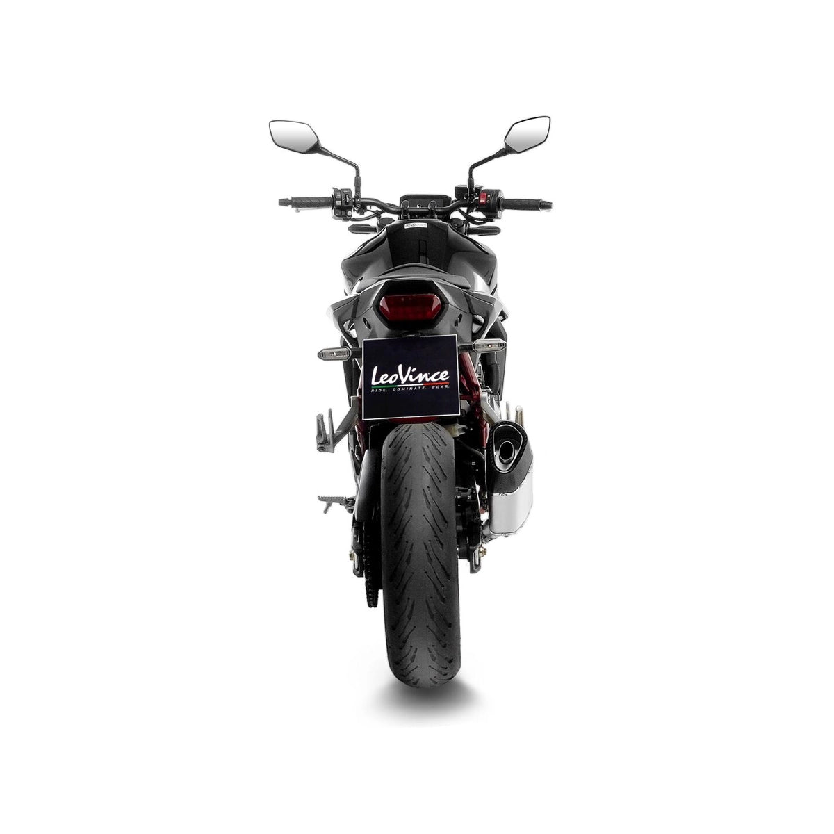 Honda CB750 (23-26) LeoVince LV-14 R slip-on – rustfri – godkendt – titanium-look – 15600 – ekstra produktvisning af lyddæmper, finish og detaljer 5