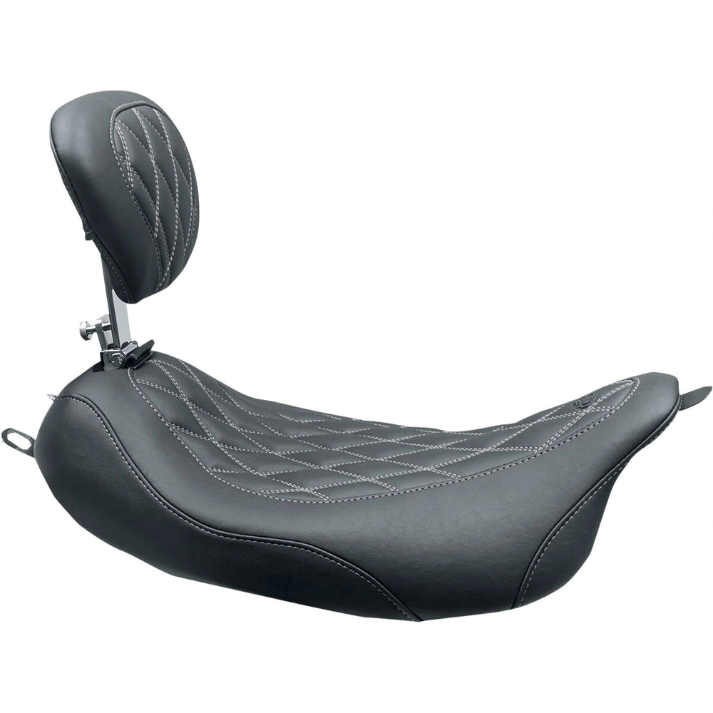 Harley-Davidson Touring (08-25) Wide Tripper solosæde, diamond, grå syning – Mustang – Mustang varenr. 79727GM