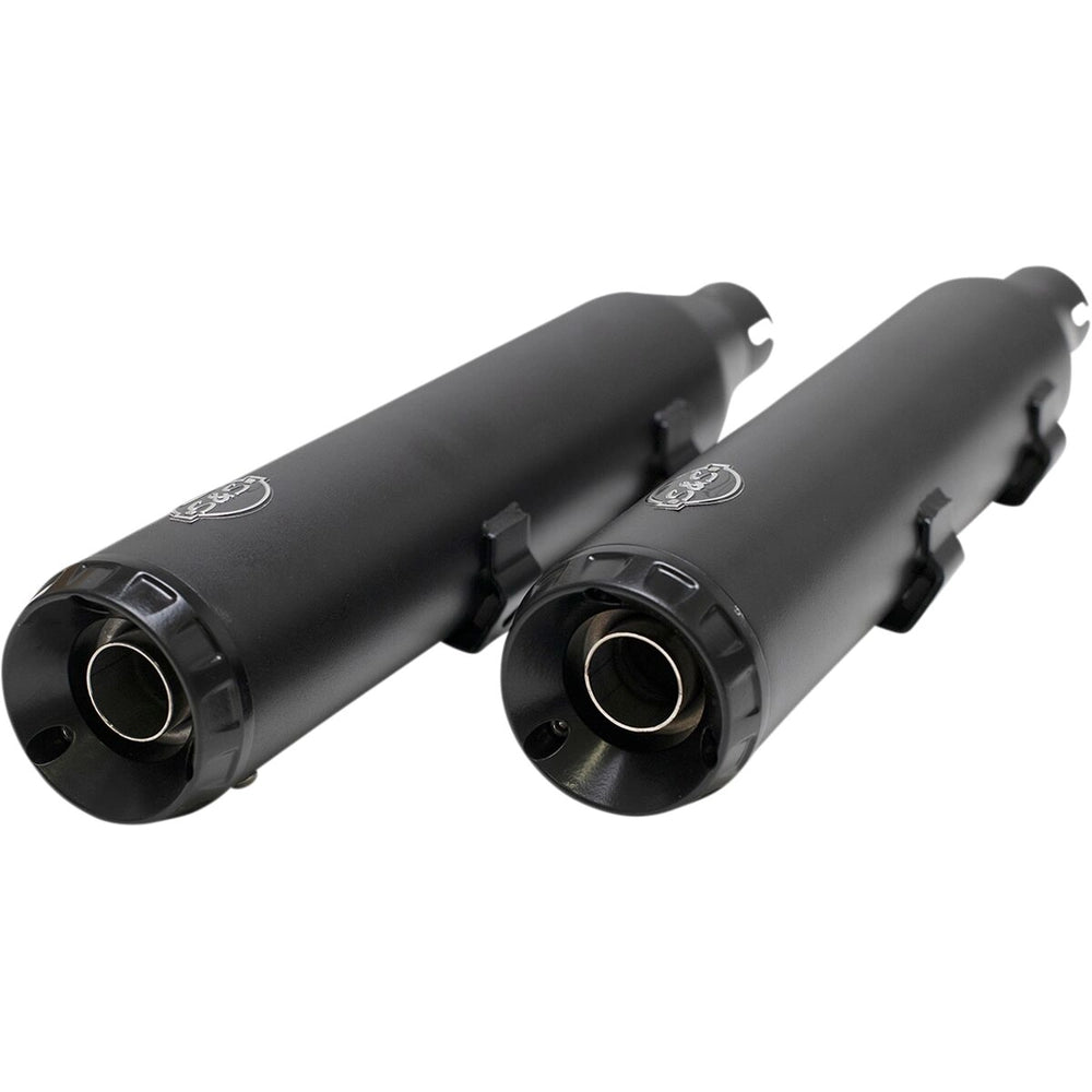 Harley-Davidson Sportster (14-22) Grand National ECE Slip-On Mufflers, sort – S&S Cycle – alternativ vinkel 3
