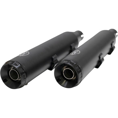 Harley-Davidson Sportster (14-22) Grand National ECE Slip-On Mufflers, sort – S&S Cycle – alternativ vinkel 3