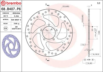 Ekstra produktbillede af Ducati MULTISTRADA 950 17-21 bremseskive – Brembo Oro fast