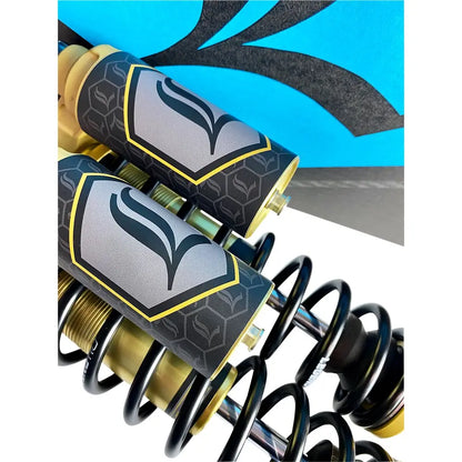 Legend Suspension Harley-Davidson Dyna (91-17) REVO-ARC støddæmpersæt, 14", Heavy Duty, piggyback reservoir, guld – produktbillede 3, varenr. 1310-1917