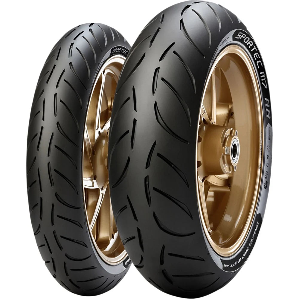 Metzeler Sportec M7 RR 120/70ZR17 (58W) TL spec. M – fordæk – originalt Metzeler MC-dæk med sportsligt greb og præcis styrerespons.