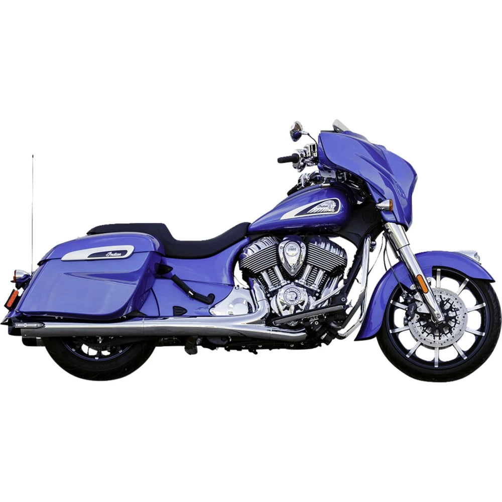 Indian Elite (14-26) 4" Broadhead Slip-On Mufflers, krom, Slash-Cut end cap – S&S Cycle – ekstra produktvisning 2