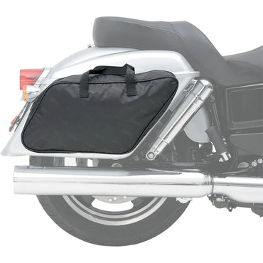 Harley-Davidson Dyna Switchback (12-14) sidetaskeliner Large – Saddlemen – ekstra produktvisning med fokus på pasform, ruminddeling og finish – billede 2