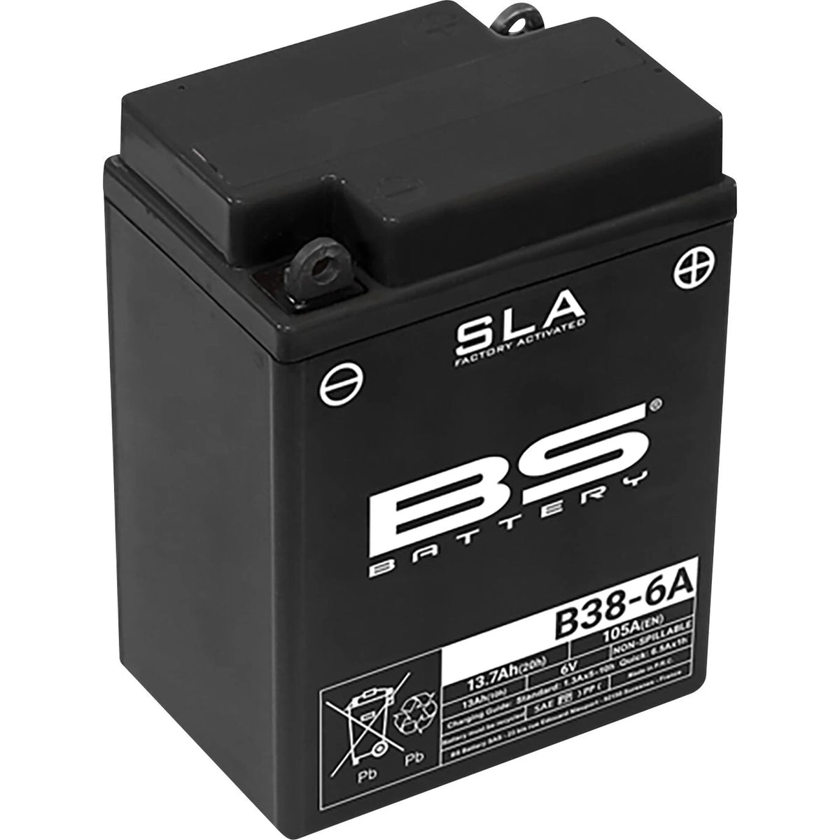 BS Battery B38-6A 6V 13Ah 105A AGM MC batteri