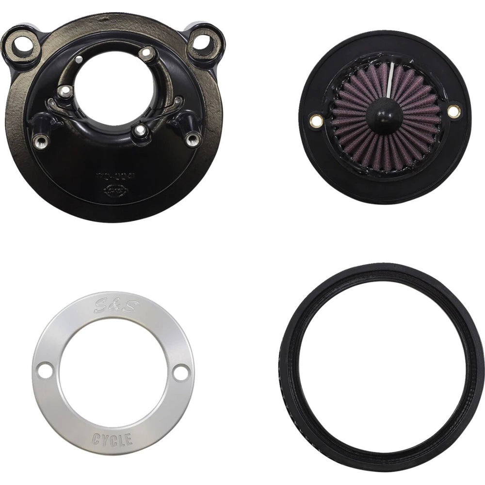 Harley-Davidson Sportster (07-22) Air Stinger Stealth Air Cleaner Kit, Air Stinger / Stealth, Ring, sort / krom – S&S Cycle – alternativ vinkel 3