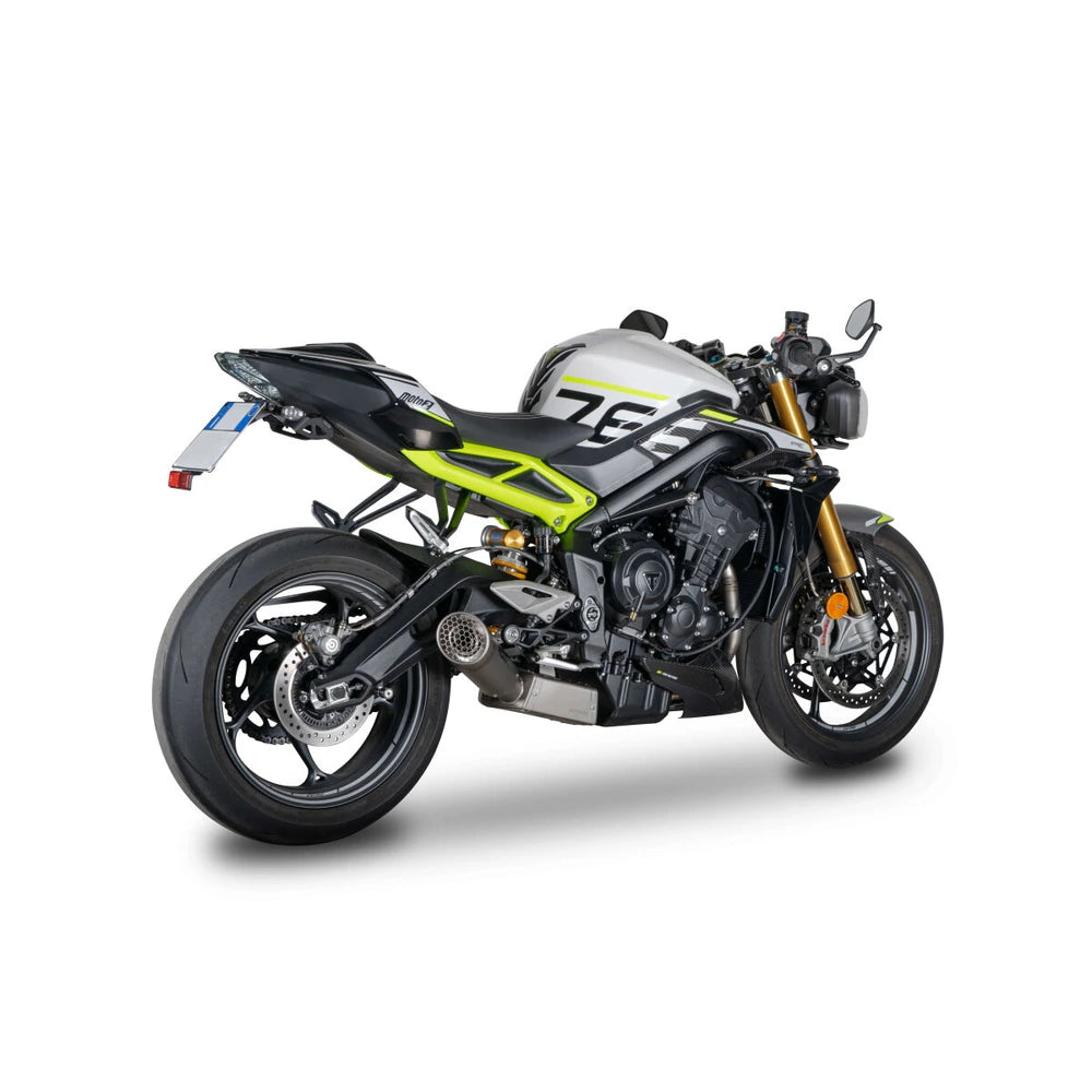 Triumph Street Triple 765 (23-26) GRID-O komplet udstødning, titanium – Spark – produktdetalje fra alternativ vinkel, billede 4