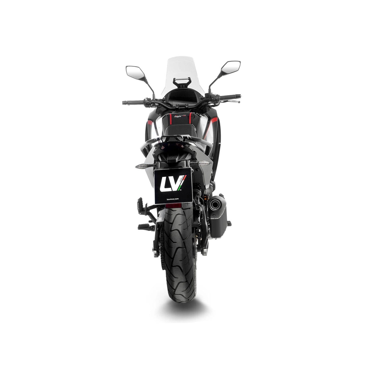Moto Morini X CAPE 700 (25-26) LeoVince LV-14 slip-on – rustfri – sort – ekstra produktvisning af lyddæmper, finish og detaljer 3