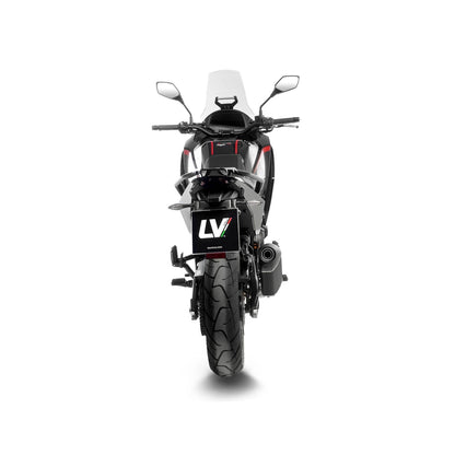 Moto Morini X CAPE 700 (25-26) LeoVince LV-14 slip-on – rustfri – sort – ekstra produktvisning af lyddæmper, finish og detaljer 3