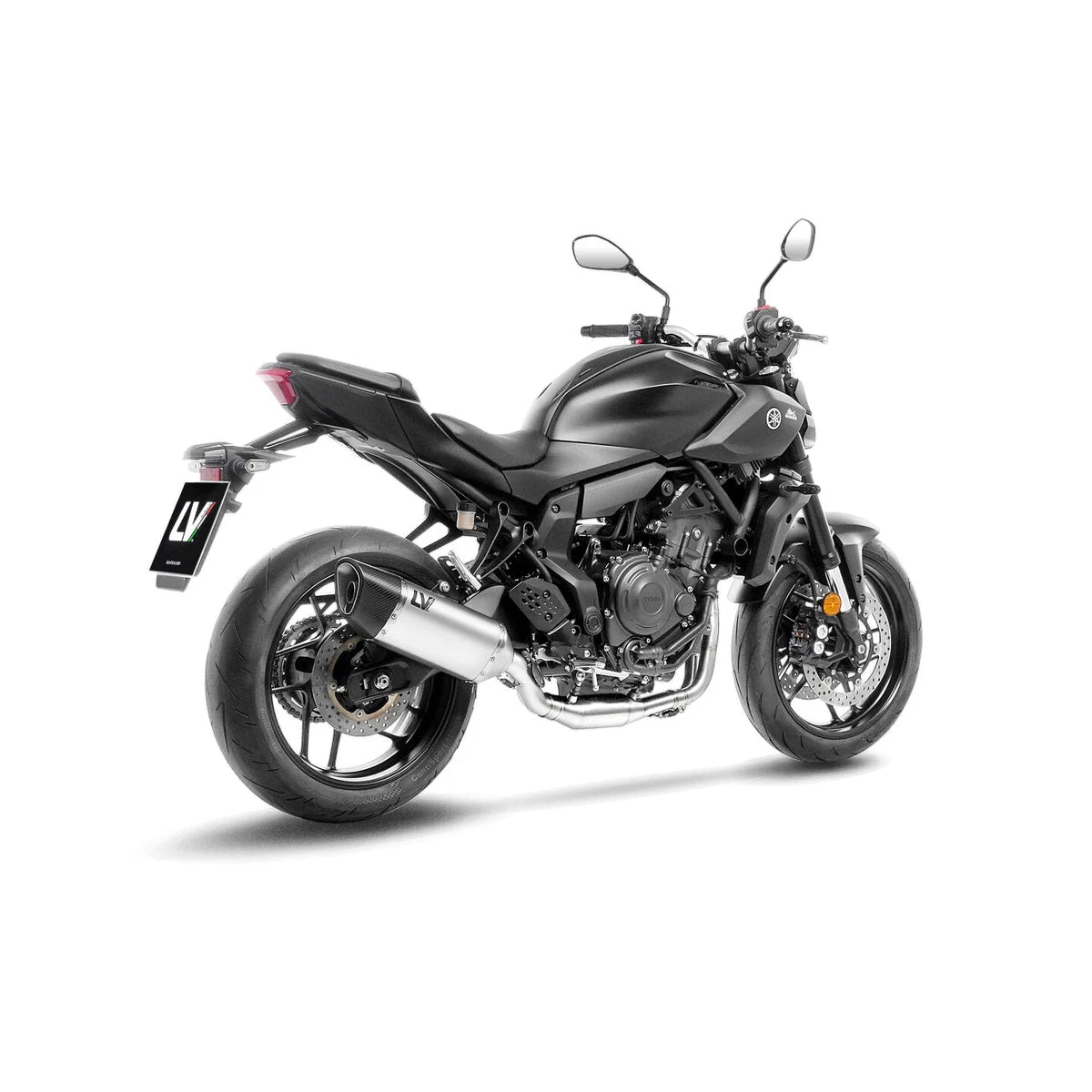 Yamaha MT-07 (20-26) LeoVince LV-14 R slip-on – rustfri – godkendt – titanium-look – ekstra produktvisning af lyddæmper, finish og detaljer 5