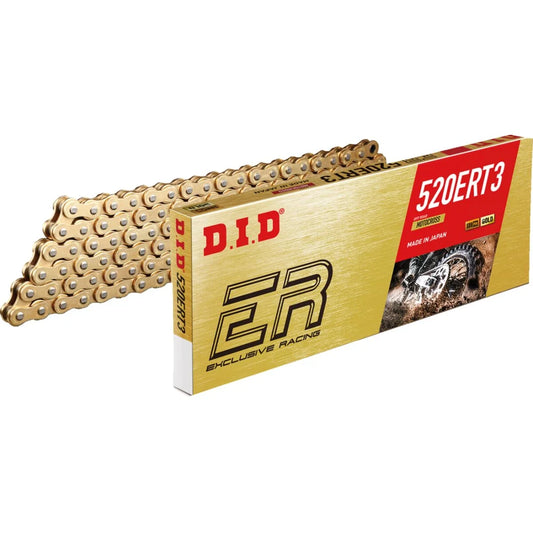 DID 520 ERT3 MC-kæde uden tætningsringe, 120 led i guld – til racing, motocross og supercross