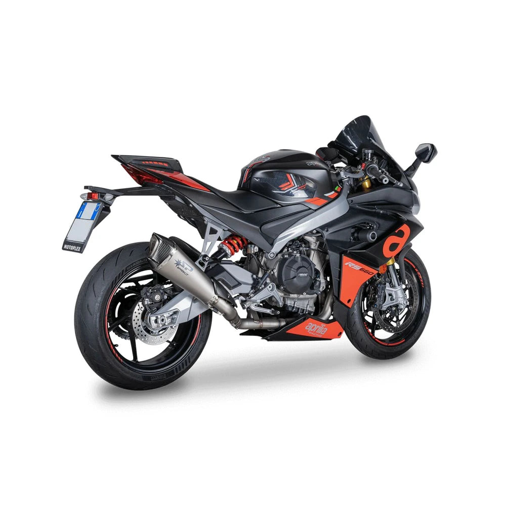 Aprilia RS 660 / Tuono 660 (20-26) Konix Evo komplet udstødning, titanium – Spark – produktdetalje fra alternativ vinkel, billede 2