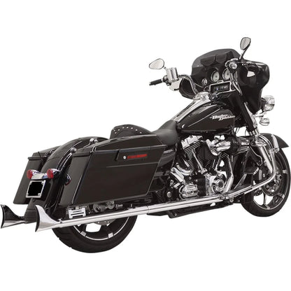 Harley-Davidson Touring (95-16) Fishtail slip-on udstødninger, krom, 33", med baffles – Bassani – ekstra produktvisning 2 med fokus på design og detaljer
