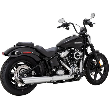 Harley-Davidson Touring / Softail (25-25) Twin Slash slip-on, krom – Vance & Hines – detaljebillede af udstødning og finish 2