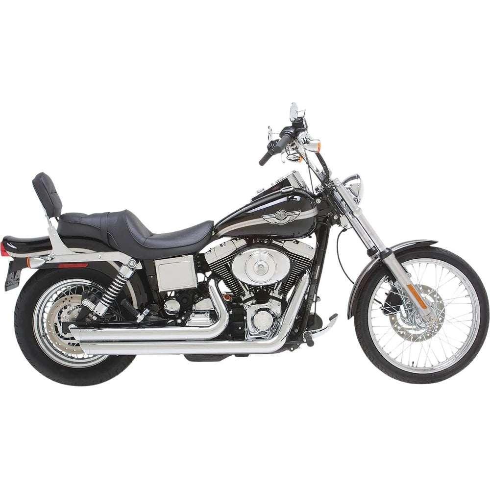Harley-Davidson Dyna (91-05) Big Shots Staggered komplet udstødning, krom – Vance & Hines – detaljebillede af udstødning og finish 2