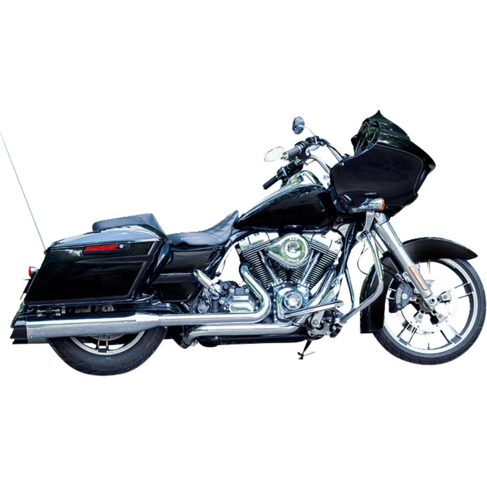 Harley-Davidson Touring (95-16) 4-1/2" MK45 Cutlass Performance Mufflers, krom, Cutlass end cap, sort / Gloss end cap – S&S Cycle