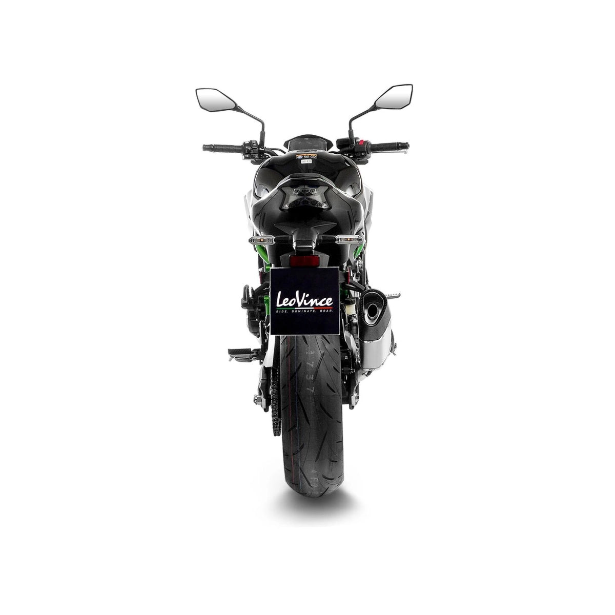 Kawasaki Z900 (22-24) m.fl. LeoVince LV-14 R slip-on – rustfri – titanium-look – ekstra produktvisning af lyddæmper, finish og detaljer 3