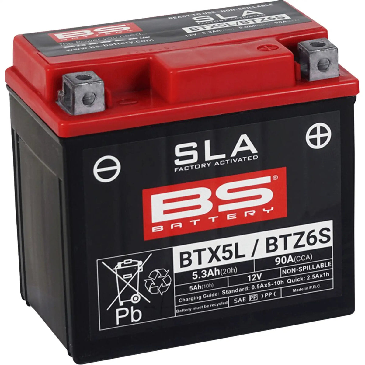 BS Battery BTX5L/BTZ6S 12V 5Ah 90A AGM MC batteri