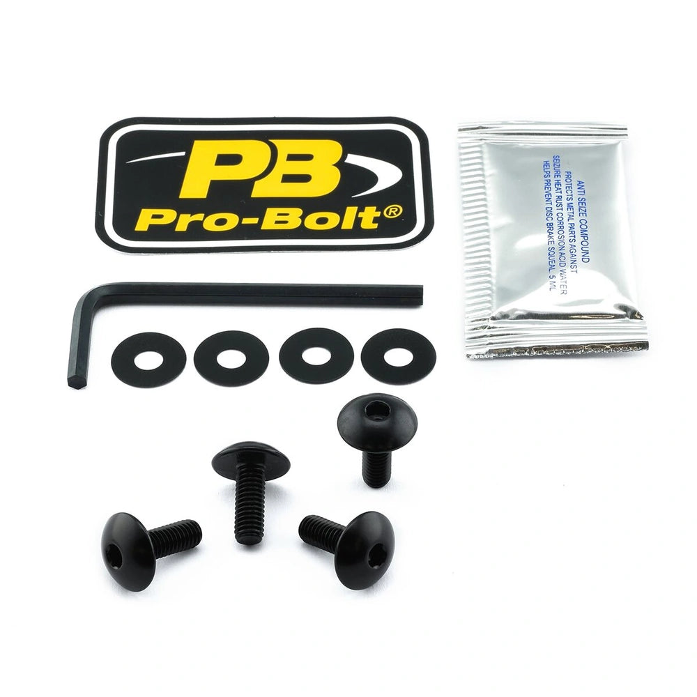 Nummerpladeboltsæt, 4 stk. – 7075-T6 aluminium, sort, NPLATE30 – Pro-Bolt