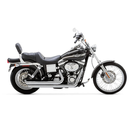 Harley-Davidson Dyna (91-05) Big Shots Staggered Exhaust System Chrome komplet udstødning, krom – Vance & Hines – detaljebillede af udstødning og finish 2
