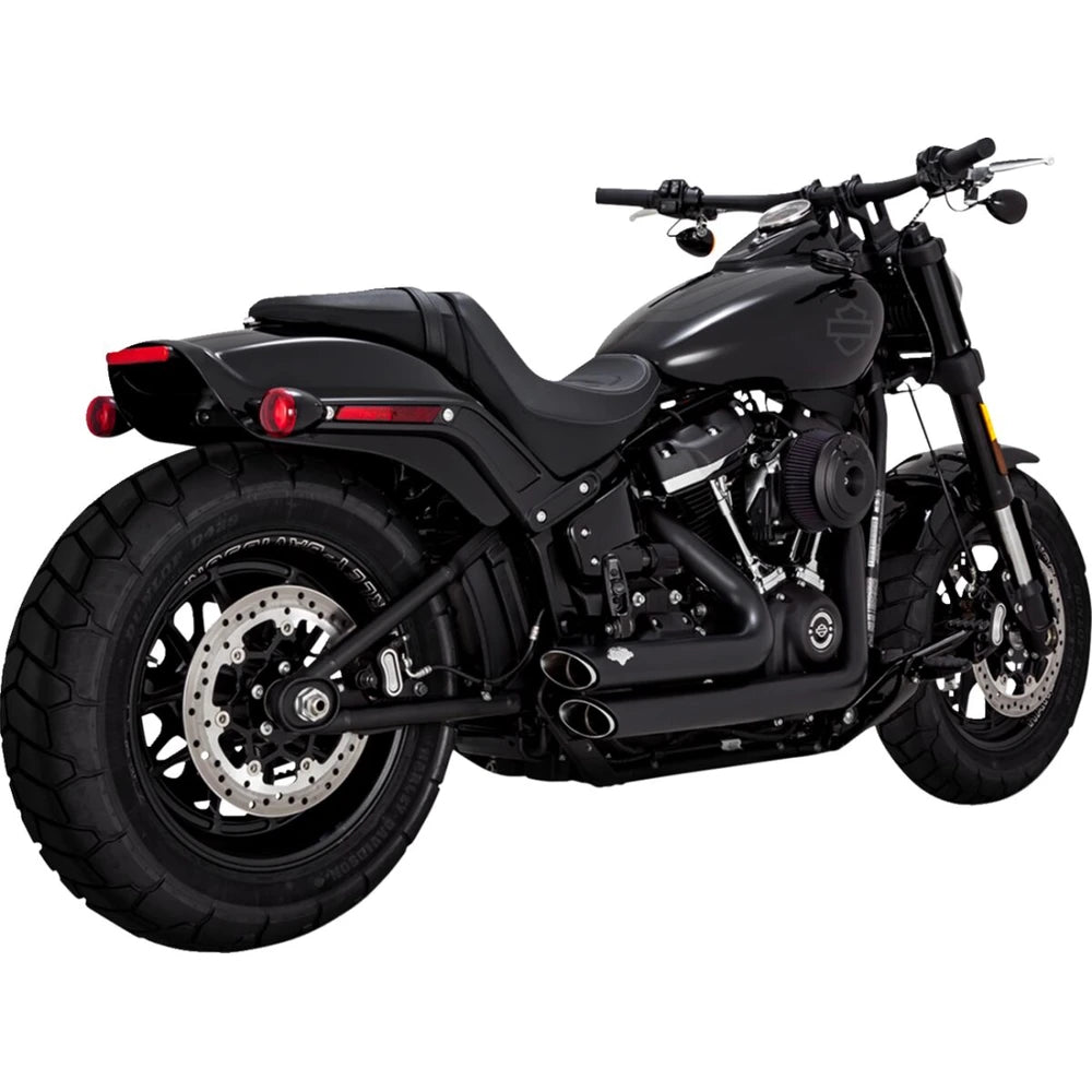 Harley-Davidson Touring / Softail (18-24) Shortshots Staggered komplet udstødning, sort – Vance & Hines