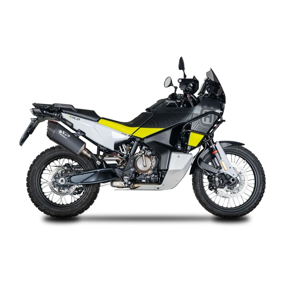 KTM 790/890 Adventure / Husqvarna Norden 901 Fighter Evo slip-on, sort – Spark – produktdetalje fra alternativ vinkel, billede 2