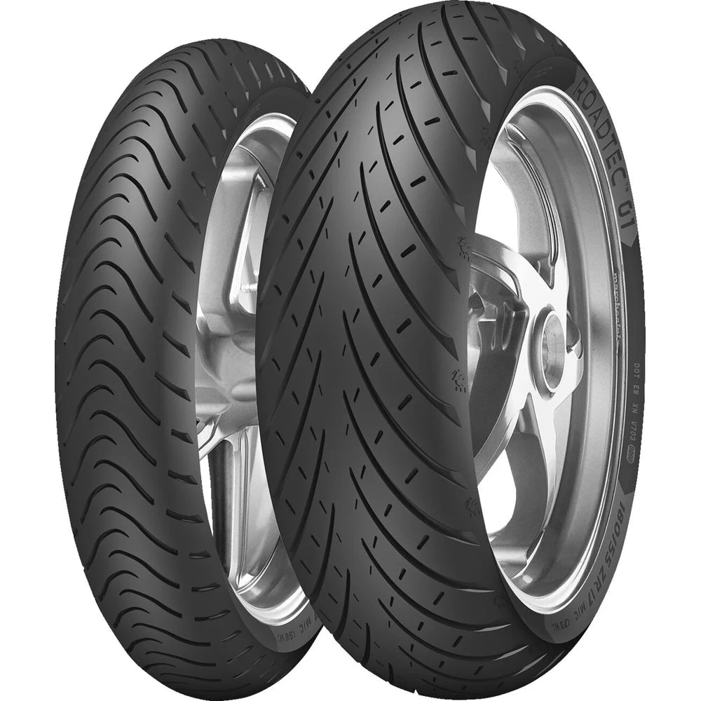 Metzeler Roadtec 01 80/100-18 47P TL – fordæk – originalt Metzeler MC-dæk med stabilitet, præcis styring og sikkert greb i skiftende vejr.
