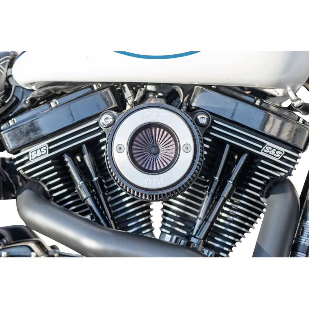 Harley-Davidson modeller (01-17) Air Stinger Stealth Air Cleaner Kit, Air Stinger / Stealth, Ring, sort / krom – S&S Cycle – alternativ vinkel 3