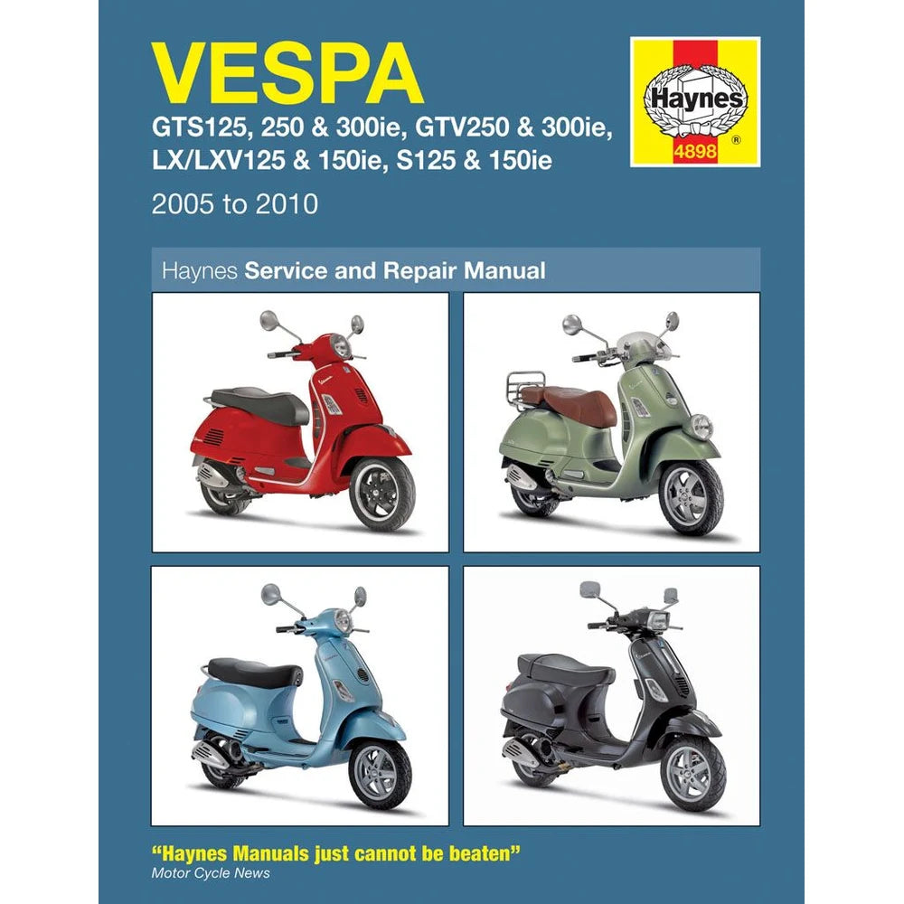 Vespa GTS/GTV/GT/LX/LXV/S/Primavera/Sprint (2005–2018) værkstedshåndbog – Haynes – Haynes værkstedsmanual til service og reparation
