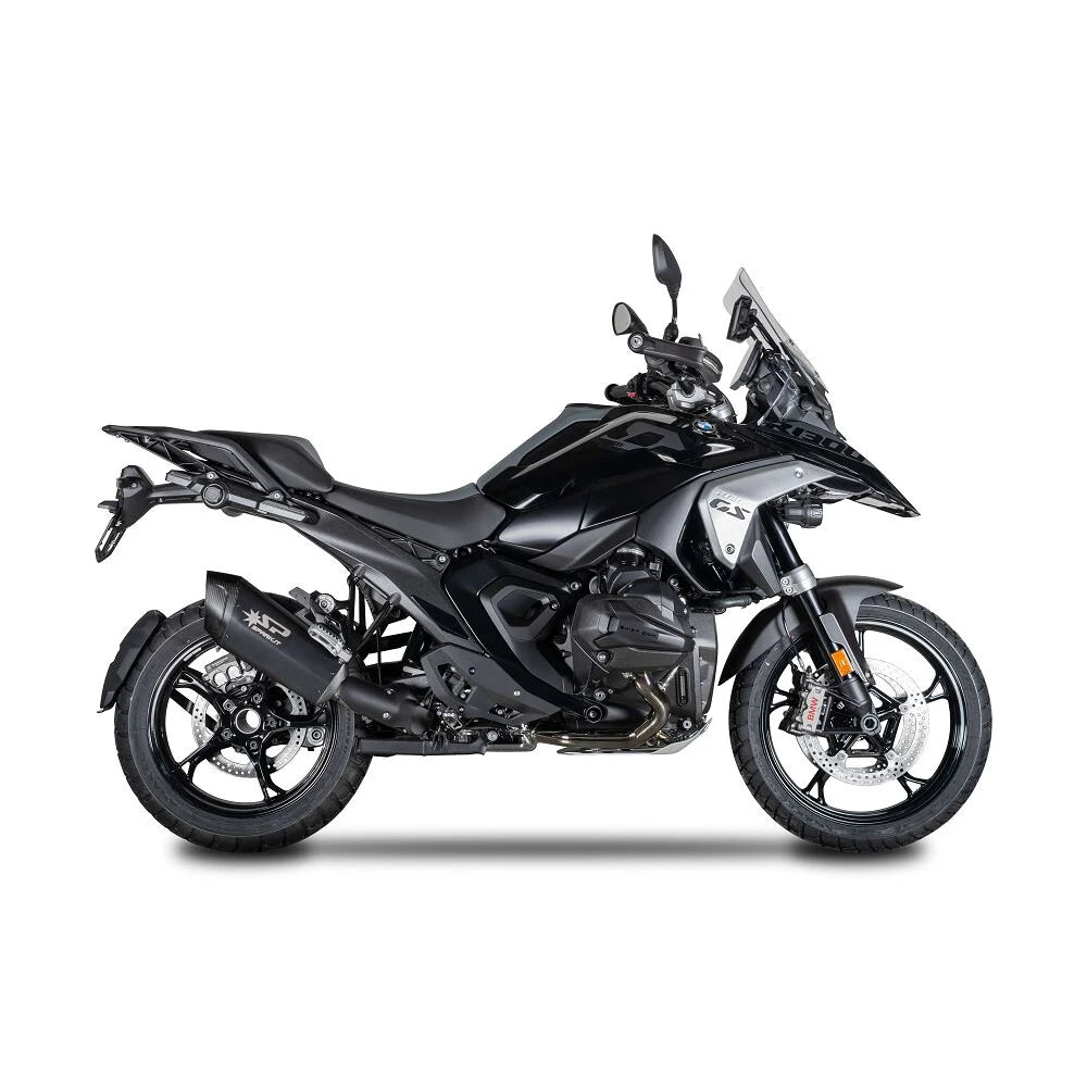 BMW R 1300 GS (23-26) Fighter Evo slip-on, sort – Spark – produktdetalje fra alternativ vinkel, billede 2