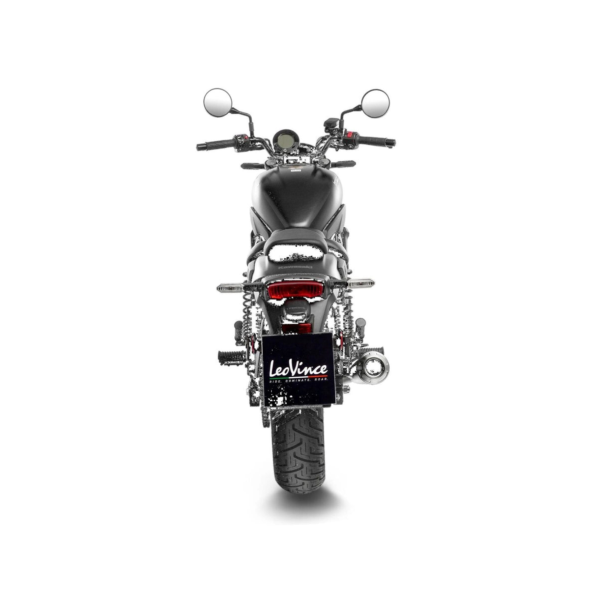 Kawasaki ELIMINATOR 500 (24-26) LeoVince Classic Racer slip-on – rustfri – ekstra produktvisning af lyddæmper, finish og detaljer 2