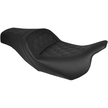 Harley-Davidson Touring (07-24) Slim 2-up sæde Lattice Stitch – Saddlemen – ekstra produktvisning med fokus på form, polstring, syninger og finish – billede 2