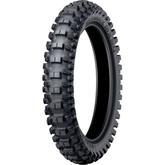 Dunlop Geomax MX54 80/100-12 41M TT – bagdæk – originalt Dunlop bagdæk med stærkt greb på mellemfast til hårdt MX-underlag. Køb hos Mo2parts.