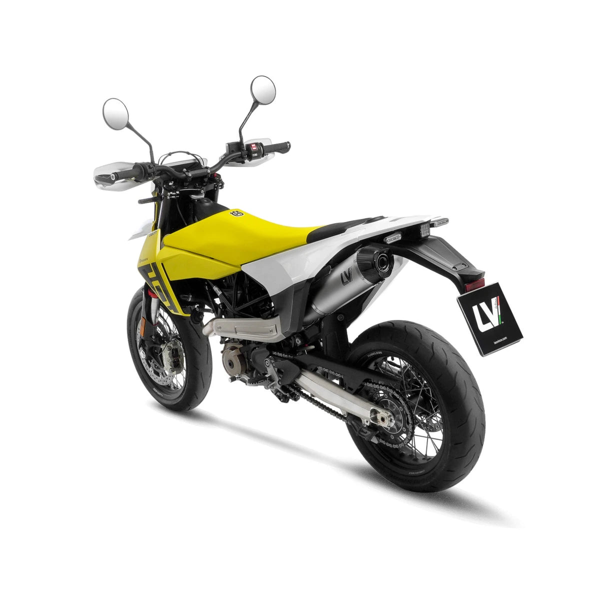 KTM 690 SMC R (25-26) m.fl. LeoVince LV One EVO slip-on – rustfri – titanium-look – ekstra produktvisning af lyddæmper, finish og detaljer 3