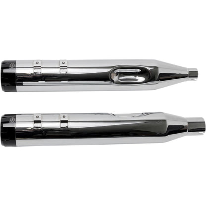 Harley-Davidson Touring / Trike (17-25) 4-1/2" MK45 Performance Mufflers, krom, Thruster end cap, sort / poleret end cap – S&S Cycle