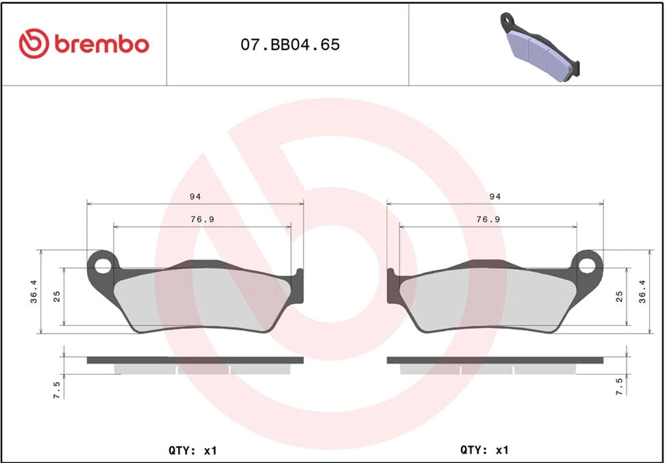 KTM SX-F 250 26-27 bremseklodser – Brembo Genuine Sinter 07BB0465