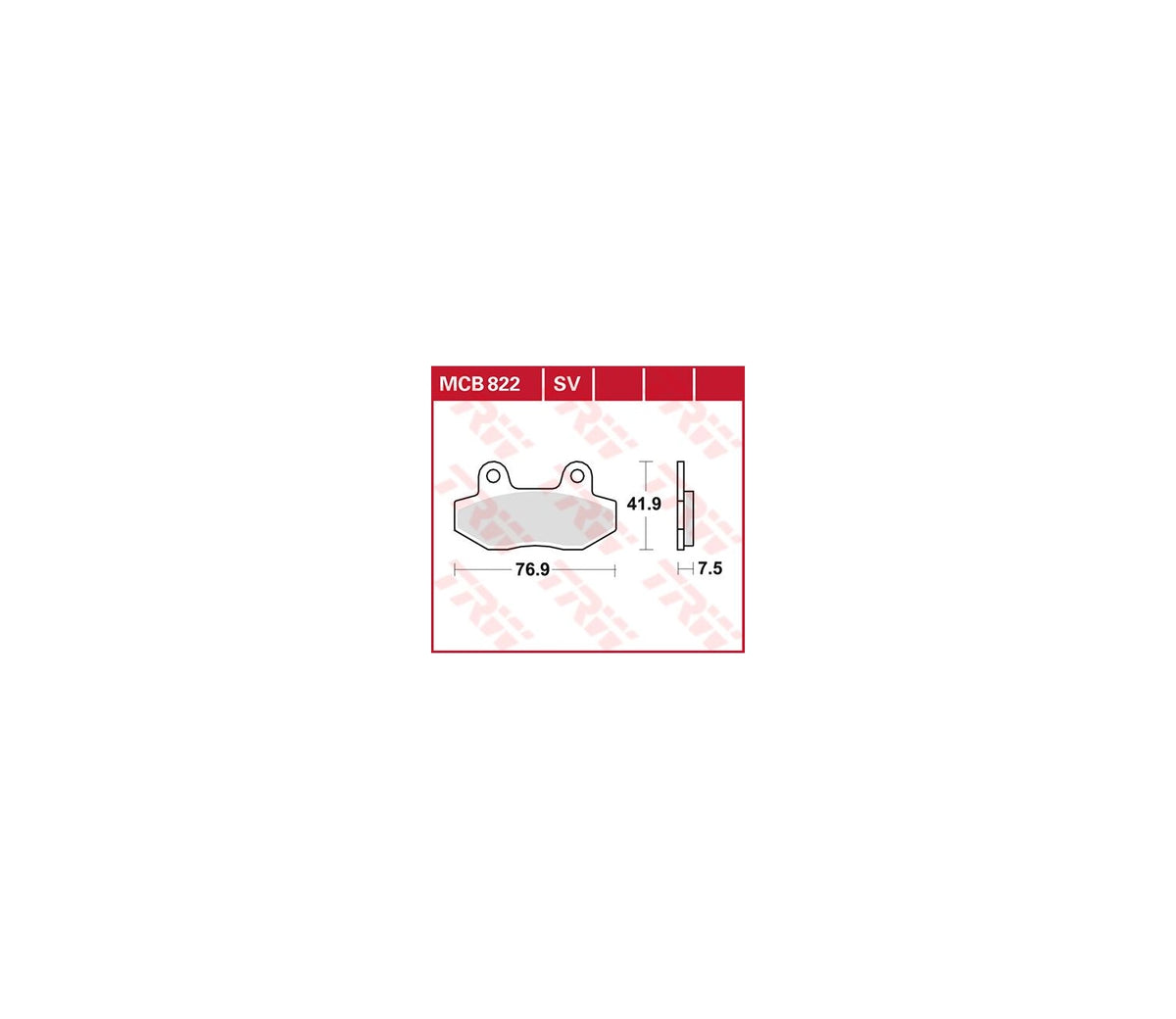 Hyosung GT 125 03-16 m.fl. – organiske bremseklodser foran/bag – TRW MCB822 – produktillustration